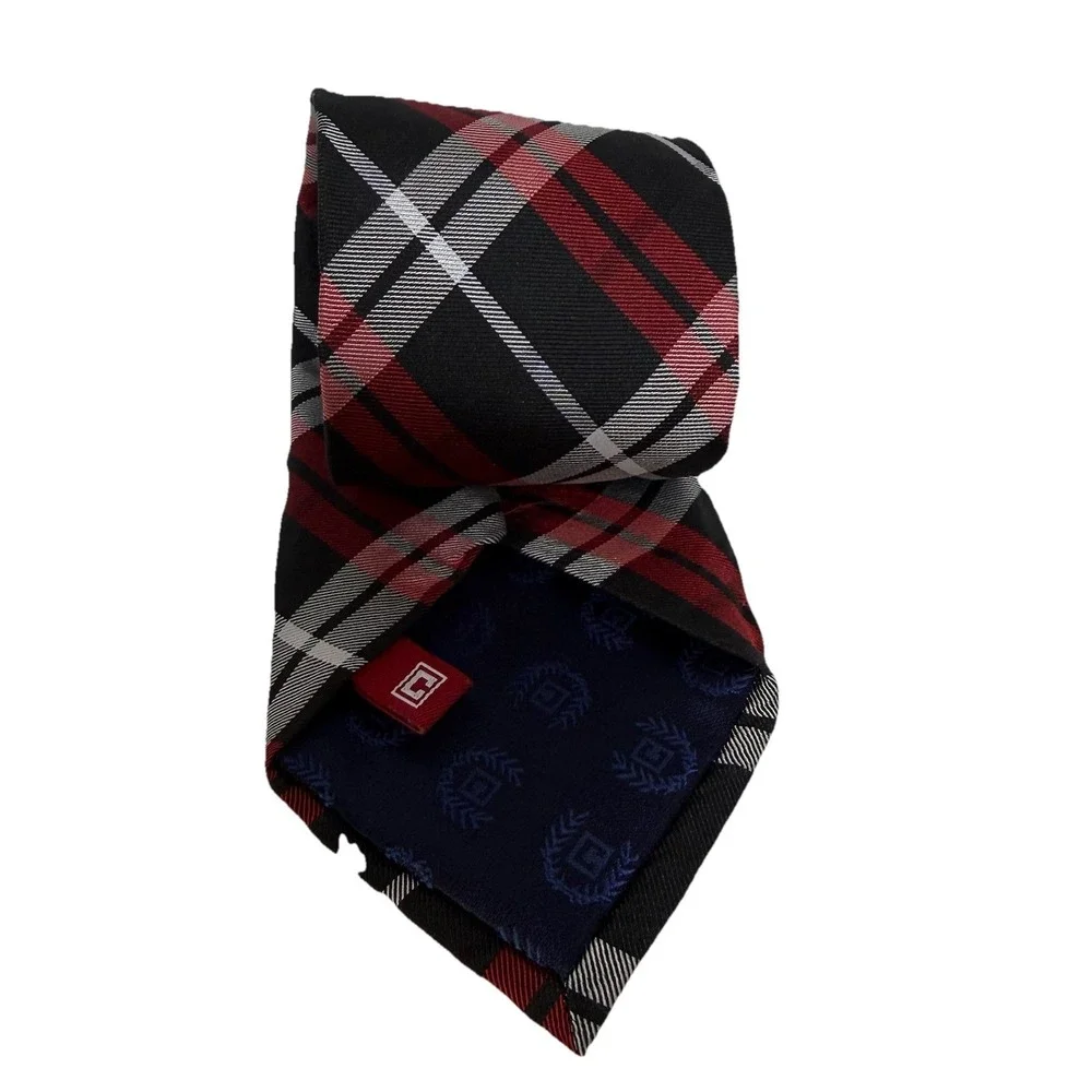 Chaps Tie Stripes Mens Necktie 100% Silk Red Black Formal Business Work Occasion